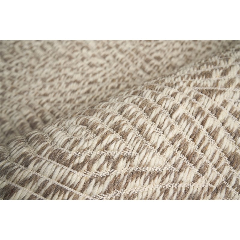 Woven Earth Flatweave New Zealand Wool Beige 6'x9' Area Rug