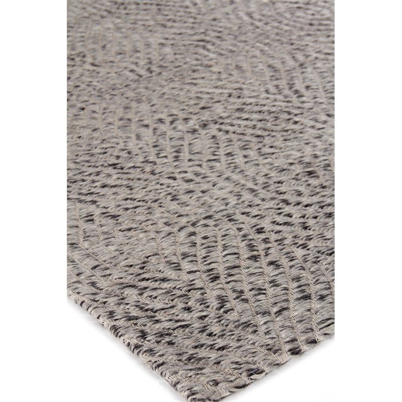 Woven Earth Flatweave New Zealand Wool Silver 6'x9' Area Rug