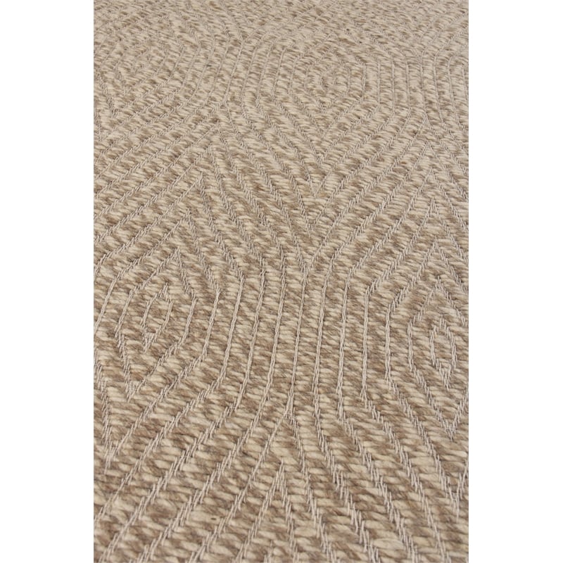 Woven Earth Flatweave New Zealand Wool Beige 6'x9' Area Rug