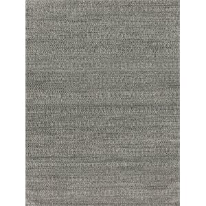 Woven Earth Flatweave New Zealand Wool Black 6'x9' Area Rug