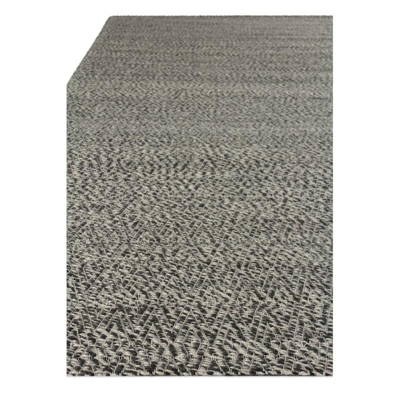 Woven Earth Flatweave New Zealand Wool Black 8'x10' Area Rug