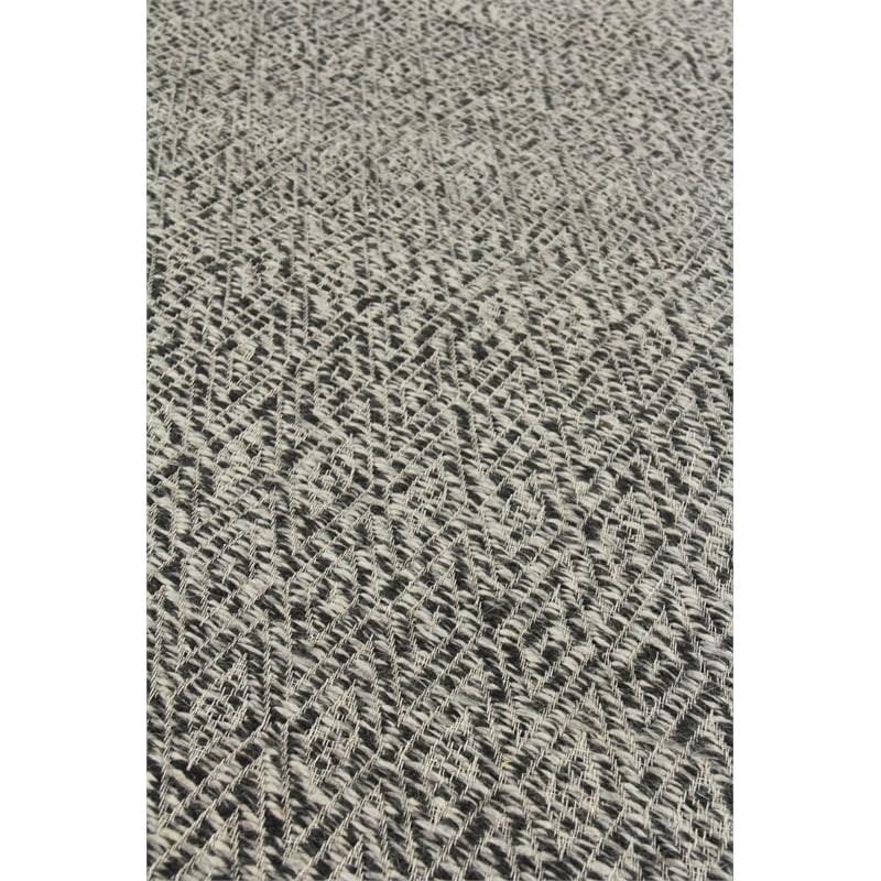Woven Earth Flatweave New Zealand Wool Black 8'x10' Area Rug