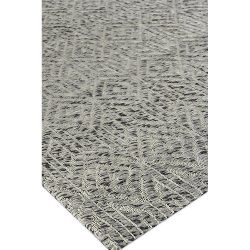 Woven Earth Flatweave New Zealand Wool Silver 8'x10' Area Rug