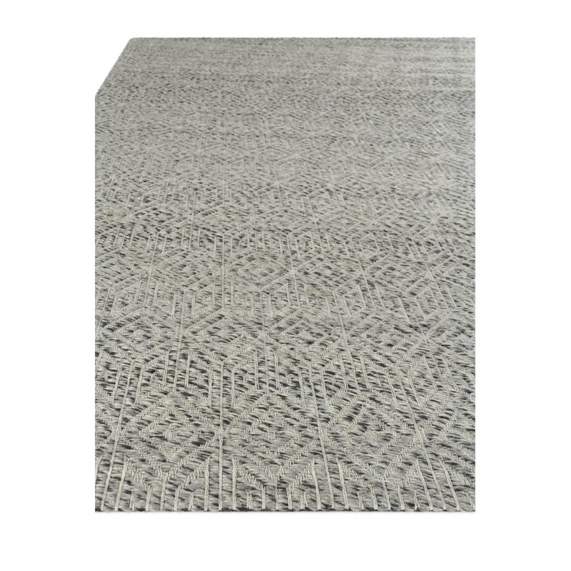 Woven Earth Flatweave New Zealand Wool Silver 8'x10' Area Rug