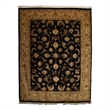 Hand-Knotted Wool/Silk Black/Gold 8'x10' Area Rug