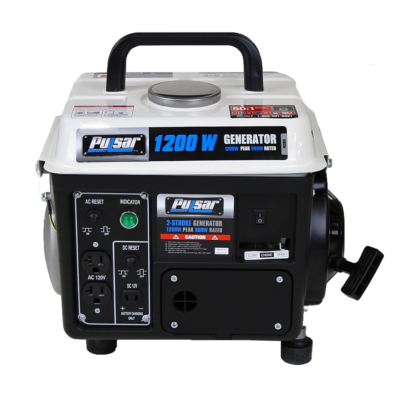 Pulsar 1200 Watt Portable 2-Cycle Generator in White