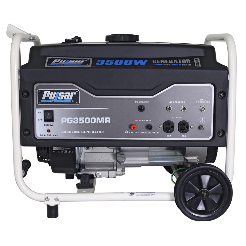 Pulsar 3500 Watt Gasoline Powered Generator with Mobility Kit in Black