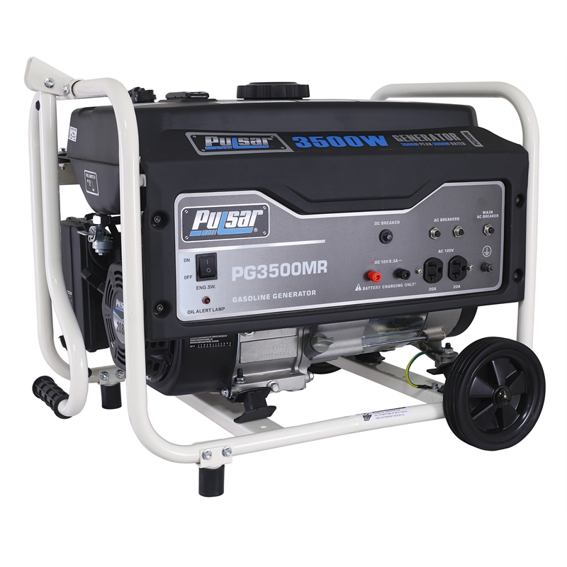 Pulsar 3500 Watt Gasoline Powered Generator with Mobility Kit in Black