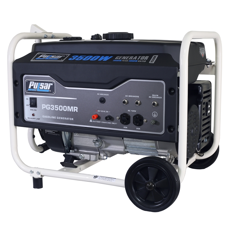 Pulsar 3500 Watt Gasoline Powered Generator with Mobility Kit in Black
