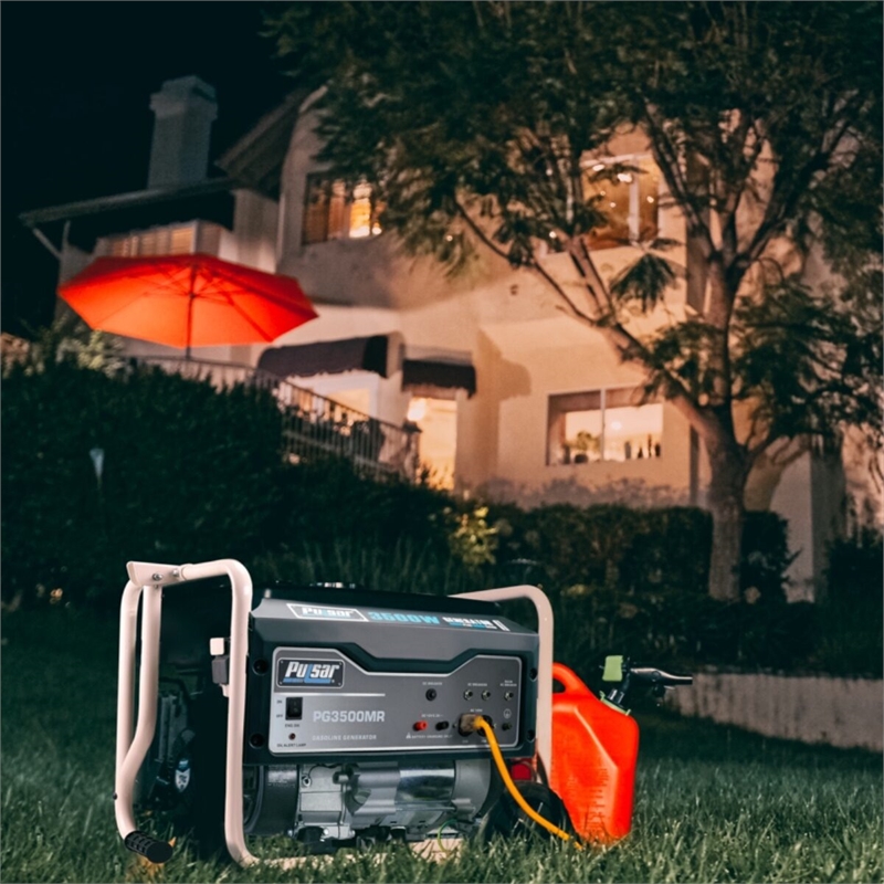 Pulsar 3500 Watt Gasoline Powered Generator with Mobility Kit in Black