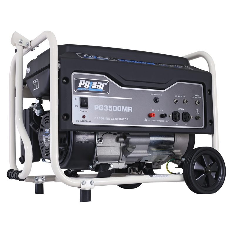 Pulsar 3500 Watt Gasoline Powered Generator with Mobility Kit in Black