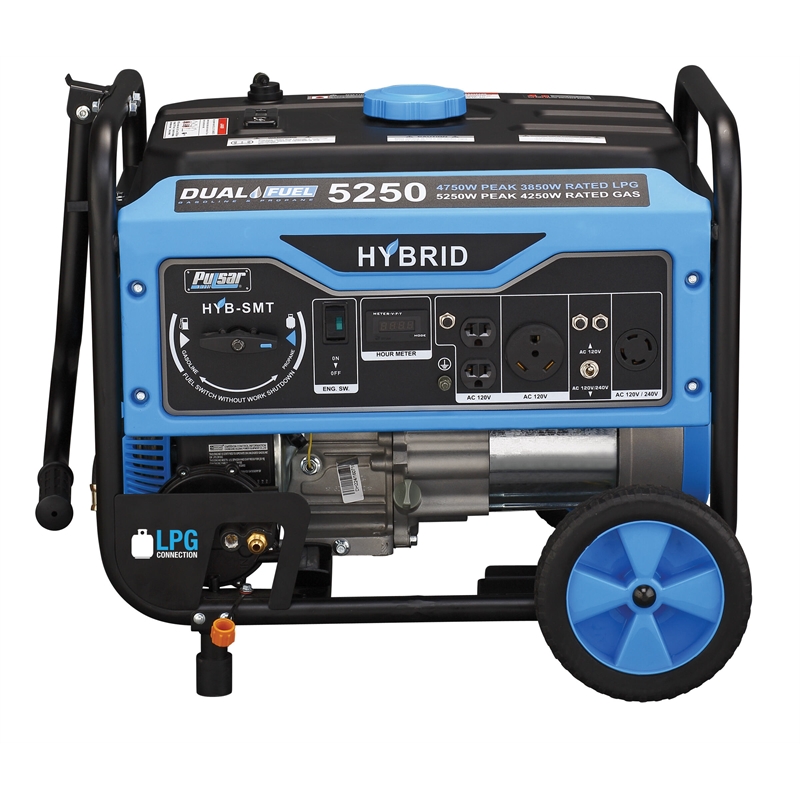Pulsar 5250 Watt Dual-Fuel Portable Generator in Black
