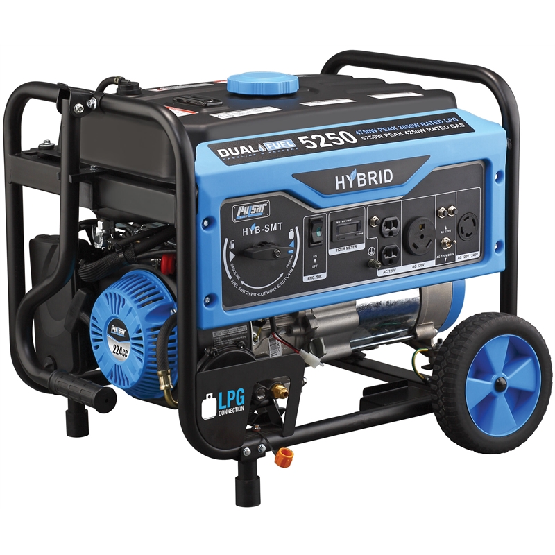 Pulsar 5250 Watt Dual-Fuel Portable Generator in Black