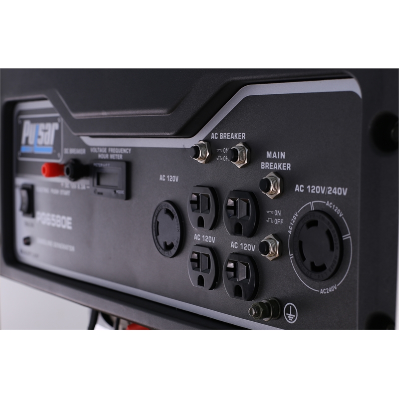 Pulsar 6580 Watt Gasoline Powered Portable Generator w/ Electric Start in Black