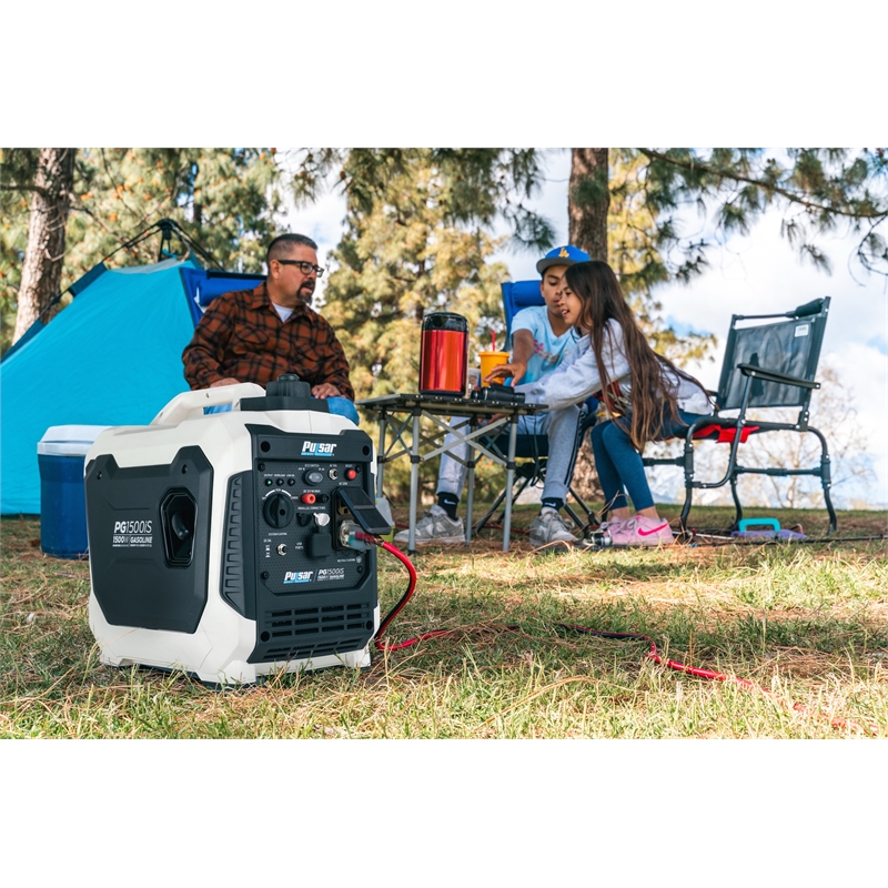 Pulsar 1500W Quiet Portable Inverter Generator in White
