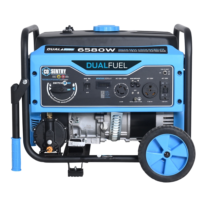 Pulsar 6580 Watt Dual-Fuel Portable Generator in Blue
