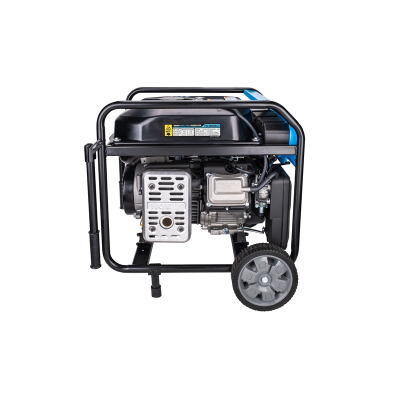 Pulsar 9000 Watt Dual-Fuel Generator with Electric Start in Blue