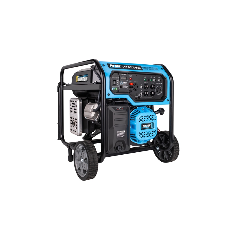 Pulsar 9000 Watt Dual-Fuel Generator with Electric Start in Blue