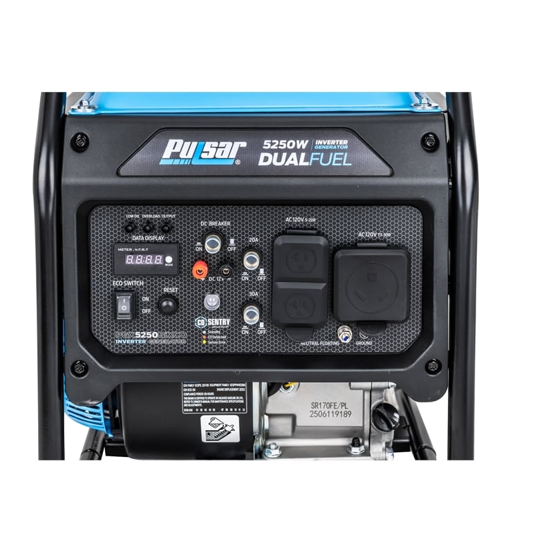 Pulsar 5250 Watt Dual Fuel Inverter Generator in Blue