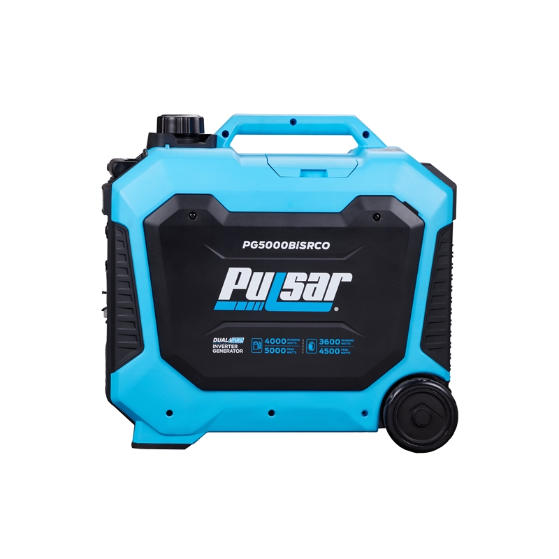 Pulsar 5000 Watt Dual Fuel RV Ready Inverter Generator with Remote Start in Blue