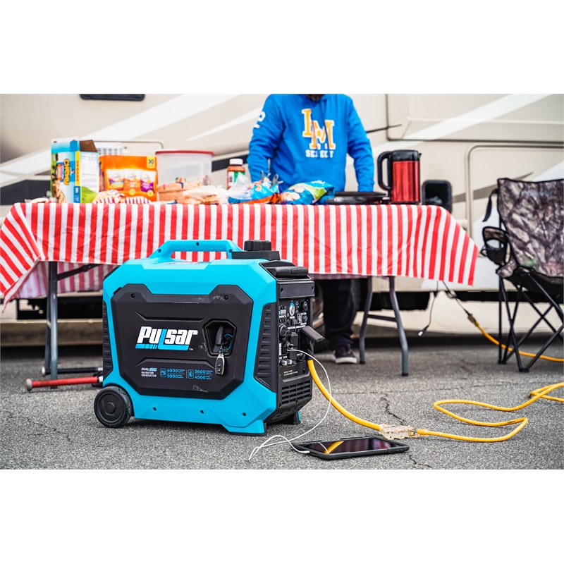 Pulsar 5000 Watt Dual Fuel RV Ready Inverter Generator with Remote Start in Blue