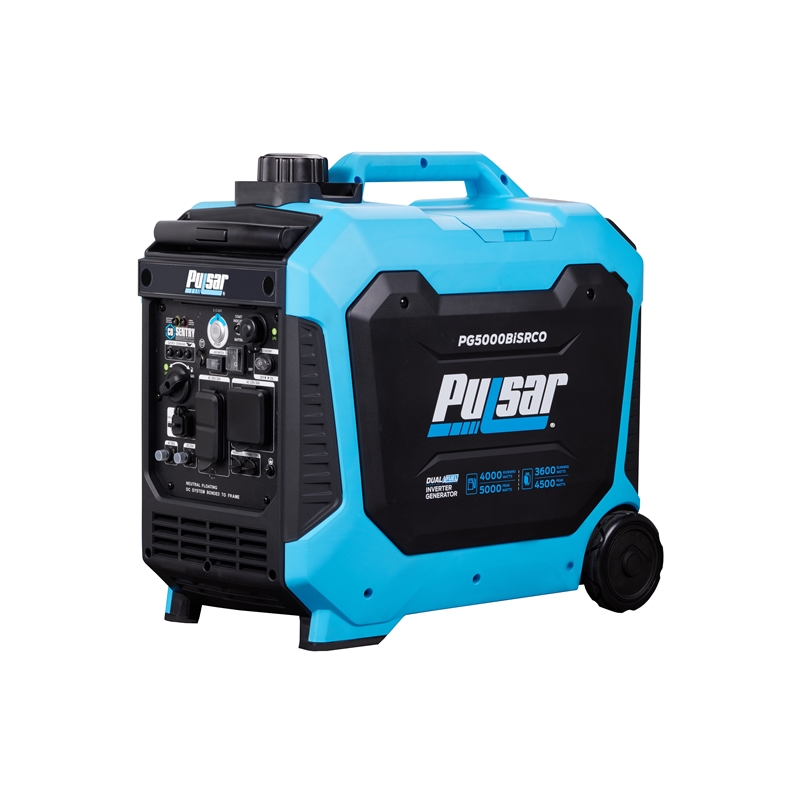 Pulsar 5000 Watt Dual Fuel RV Ready Inverter Generator with Remote Start in Blue