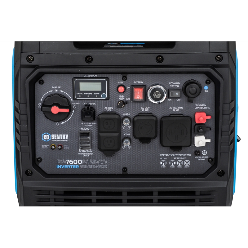 Pulsar 7600 Watt Dual Fuel Inverter Generator with Remote Start in Blue