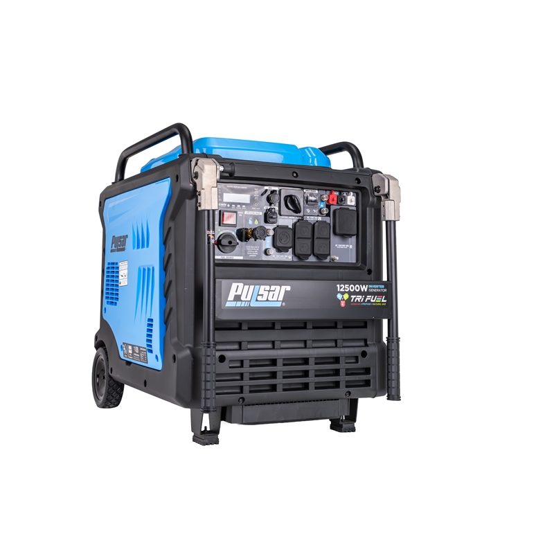 Pulsar 12500 Watt Tri-Fuel Portable Inverter Generator with Remote Start in Blue
