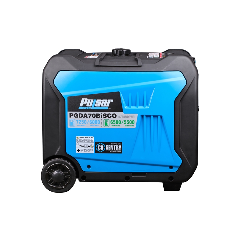 Pulsar 7250 Watt Super Quiet Dual Fuel Inverter Generator w/ Remote Start- Blue