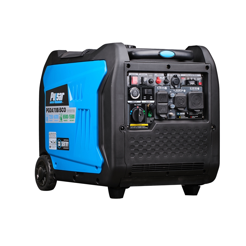 Pulsar 7250 Watt Super Quiet Dual Fuel Inverter Generator w/ Remote Start- Blue