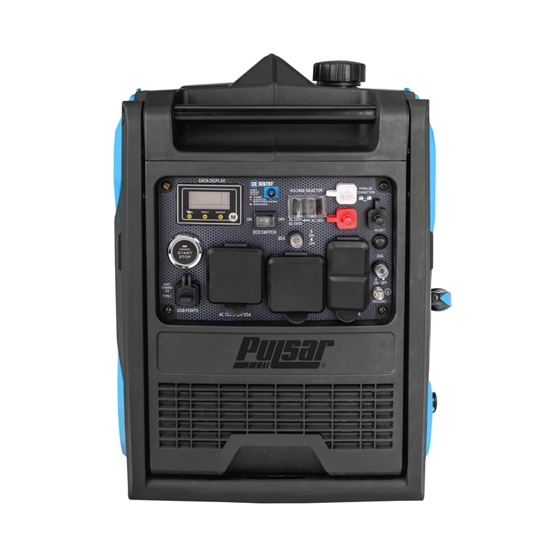 Pulsar 6000 Watt Dual Fuel Inverter Generator with Remote Start in Blue