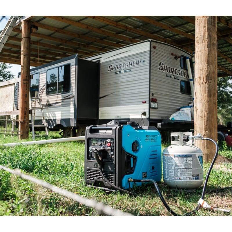 Pulsar 6000 Watt Dual Fuel Inverter Generator with Remote Start in Blue