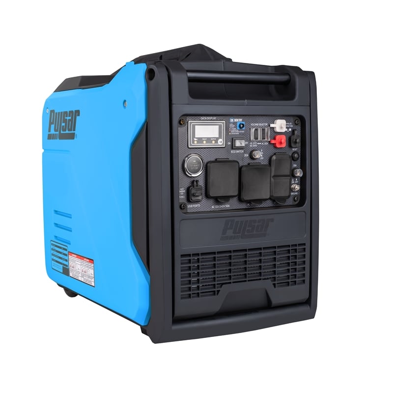 Pulsar 6000 Watt Dual Fuel Inverter Generator with Remote Start in Blue