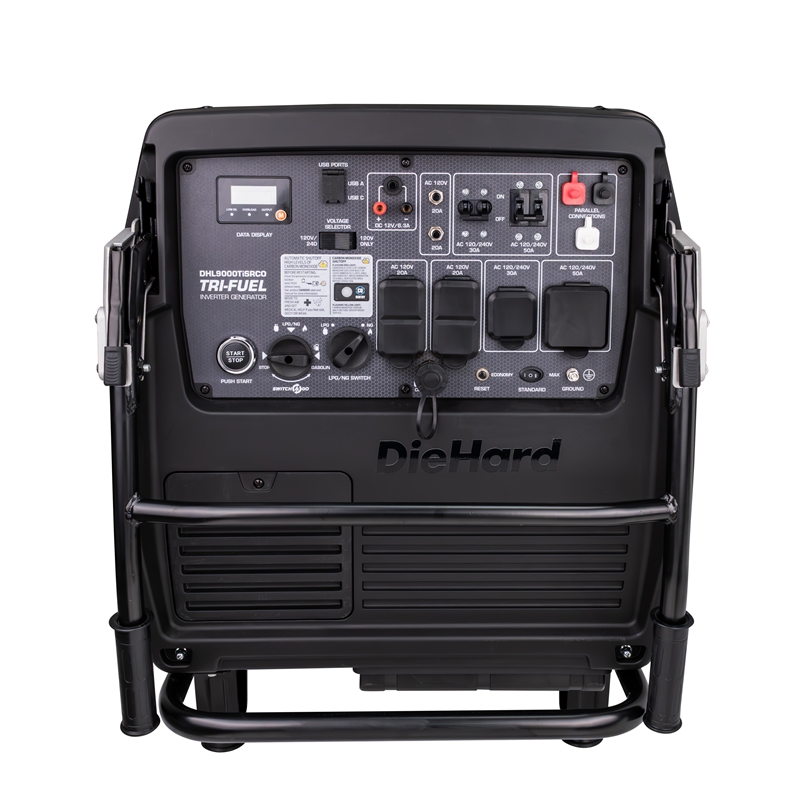 DieHard 9000 Watt Tri-Fuel Gasoline Inverter Generator w/ Remote Start in Black