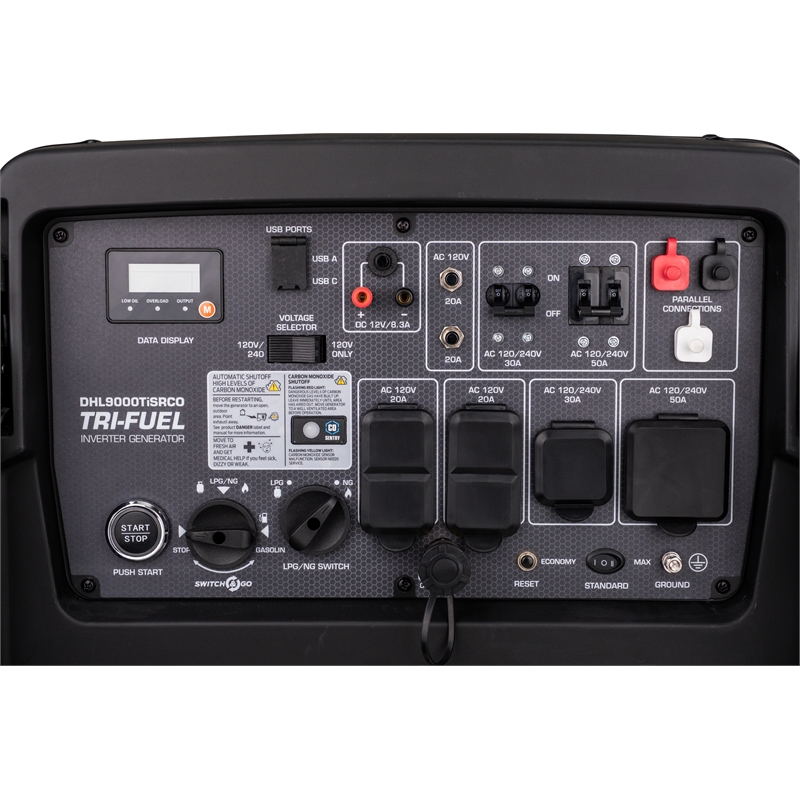 DieHard 9000 Watt Tri-Fuel Gasoline Inverter Generator w/ Remote Start in Black