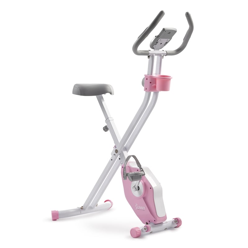 Sunny Health & Fitness Pink Foldable Mag X-Bike Pro in Pink