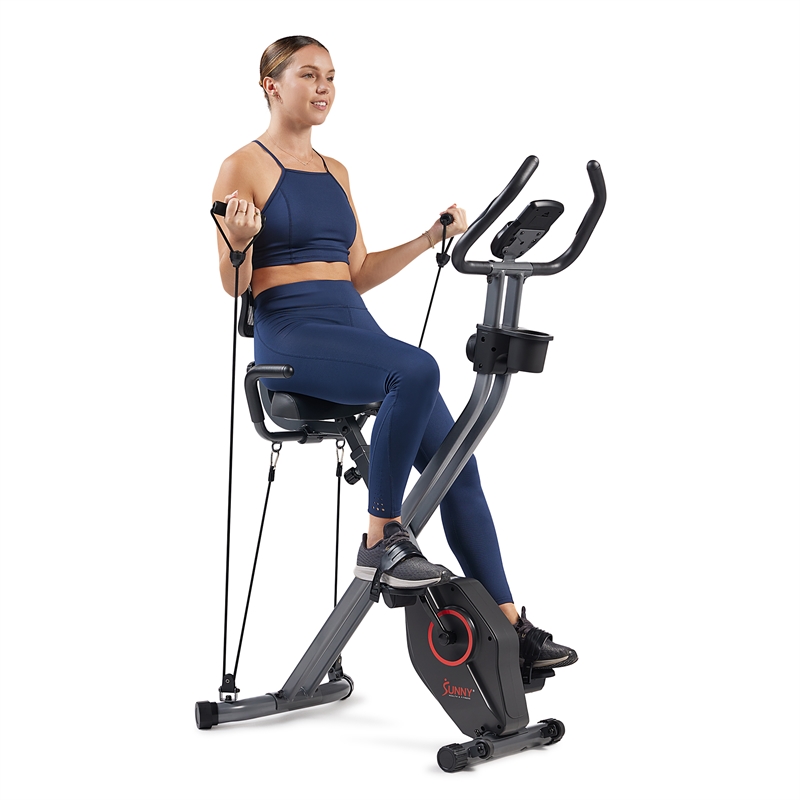 Sunny Health & Fitness Full Body Foldable Mag X-Bike Pro Black
