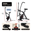 Sunny Health & Fitness Smart Total Body X Bike in Black