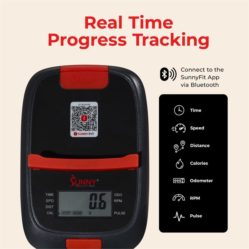 Sunny Health & Fitness Smart Total Body X Bike in Black
