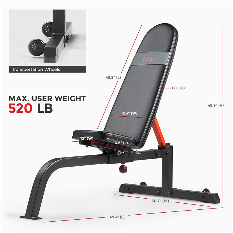 Sunny Health & Fitness Adj Multifunction Bench in Black