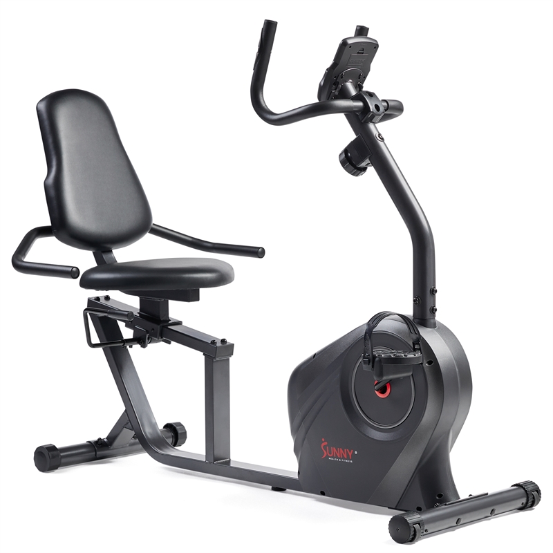 Sunny Health & Fitness Smart Recumb Bike w/ Adj Seat in Gray