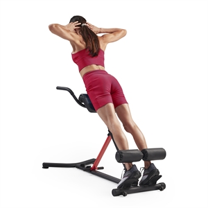 Sunny Health & Fitness Hyperextension Roman Chair w/ Dip Station in Black