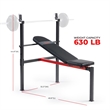 Sunny Health & Fitness Adj Standard Incline Bench w/ Rack in Black