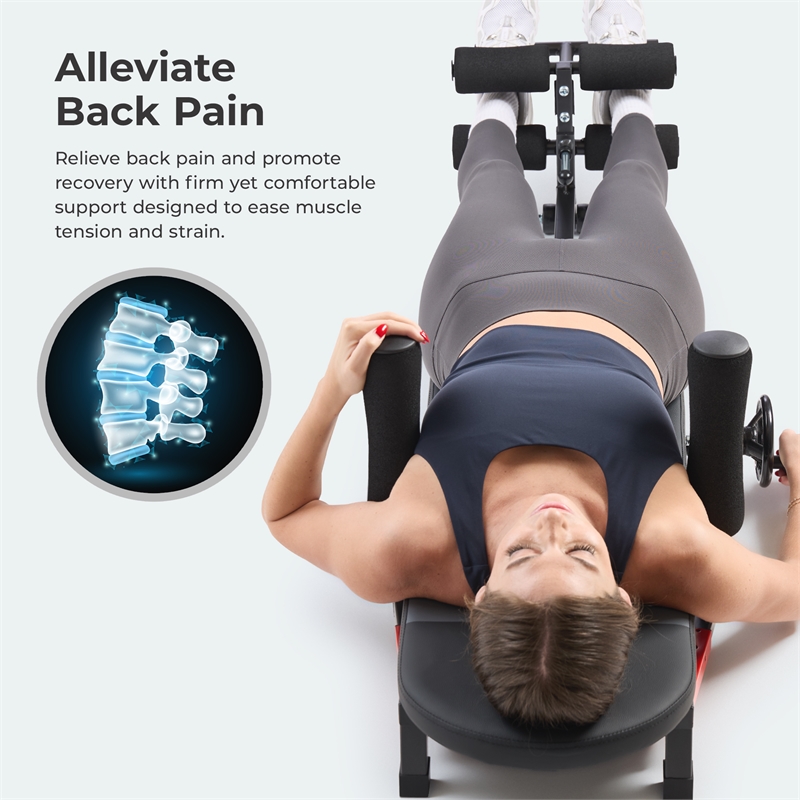 Sunny Health & Fitness Adj Stretch & Decompression Table in Black
