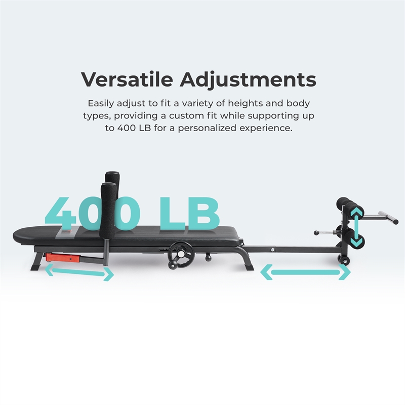 Sunny Health & Fitness Adj Stretch & Decompression Table in Black