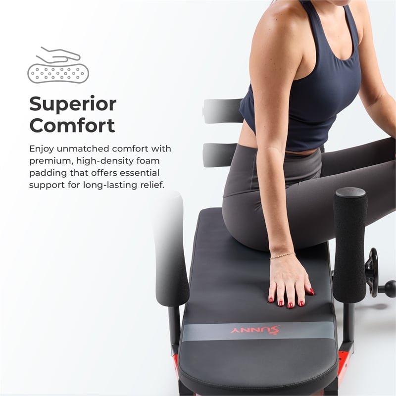Sunny Health & Fitness Adj Stretch & Decompression Table in Black