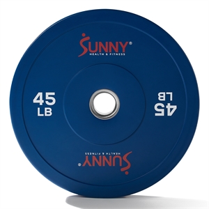 Sunny Health & Fitness Elite 2-inch Rubber Olympic Plates 45 lb in Blue