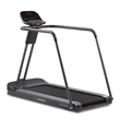Sunny Health & Fitness Running Treadmill with Handrails in Grey/Black