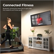 Sunny Health & Fitness Running Treadmill with Handrails in Grey/Black