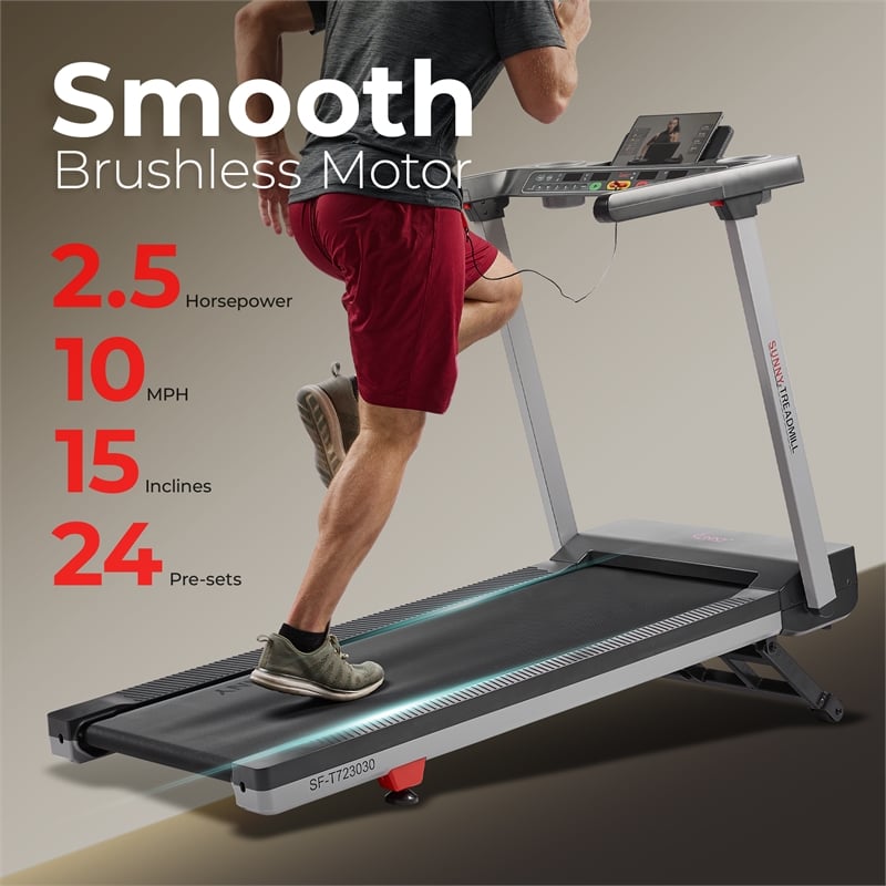 Sunny Health & Fitness Foldable Auto Incline Treadmill 20